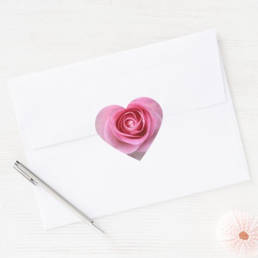 Roze Roze Hart Stickers (Envelop)
