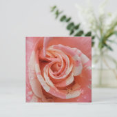 Roze roze hartslag met druppels kaart (Staand voorkant)