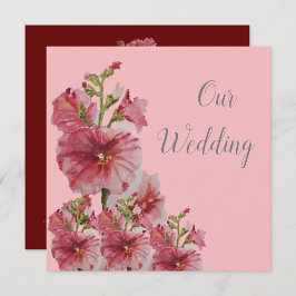 Roze roze heilige bloemige trouwkaart kaart