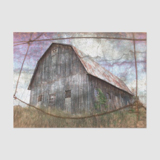 Roze roze hemel textuur Oude Barn Tissuepapier (Voorkant)