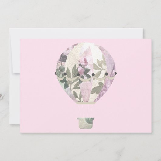 ROZE ROZE HETE LUCHTBAL ELEGANT TROUWEN KAART (Achterkant)