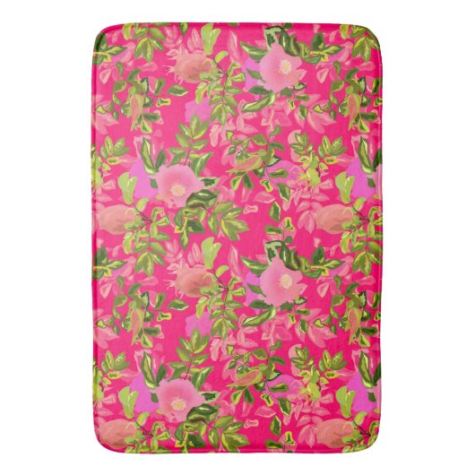 Roze roze heup, roze wild roos heup badmat (Voorkant Verticaal)