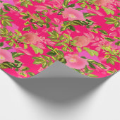 Roze roze heup, roze wild roos heup cadeaupapier (Hoek)