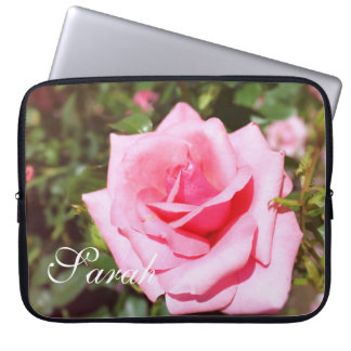 Roze roze hoesje van een roze roze roze bloemlapto laptop sleeve