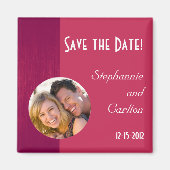 Roze/Roze Hout Graan Bruiloft Aankondiging Magneet (Voorkant)