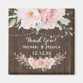 Roze Roze Hout Rustieke Lichten Magneet (Voorkant)