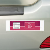 Roze/Roze Houtkorrel Wedding Water Fles Label Bumpersticker (Op auto)