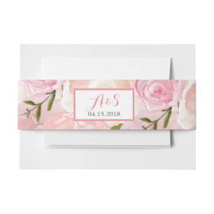 roze roze hydrangea Floral belly band Uitnodigingen Wikkel