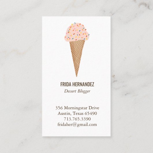 Roze roze ijsappelpitten visitekaartje (Achterkant)