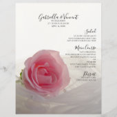 Roze roze in het menu Witte bruiloften (Voorkant)