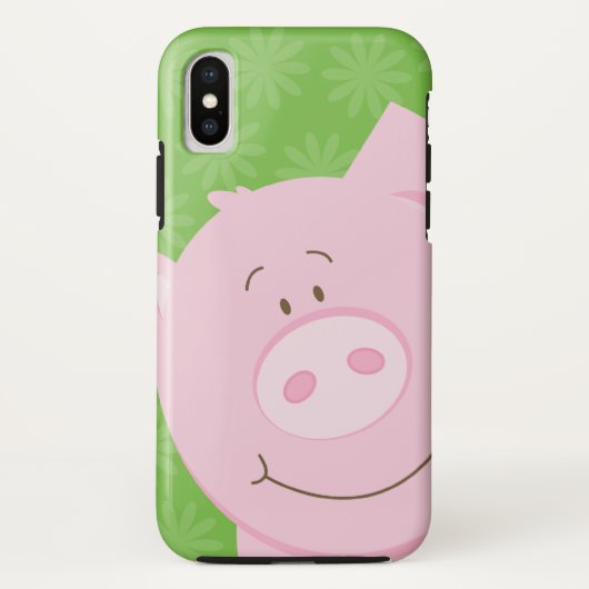 Roze roze iPhone Cell Hoesje Green Background (Achterkant)