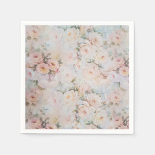 roze roze ivoor - rozen floreren servet