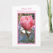 Roze roze Jubileum op 30e bruiloft gepersonaliseer Kaart (Voorkant)