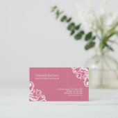  roze roze kaart contactkaartje (Staand voorkant)