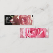 Roze roze kaart mini visitekaartje (Voorkant / Achterkant)
