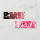 Roze roze kaart mini visitekaartje (Voorkant / Achterkant)