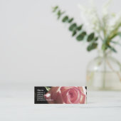 Roze roze kaart mini visitekaartje (Staand voorkant)