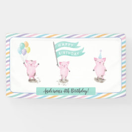 Roze roze kinderen Birthday Party Banner