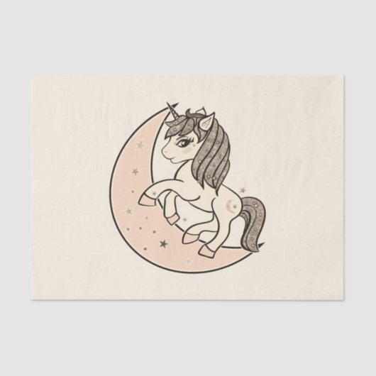 Roze Roze Kleur Hemel Maangeboorte Tissuepapier (Voorkant)