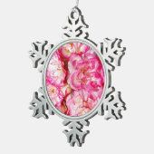 Roze roze koninklijke kerstversiering tin sneeuwvlok ornament (Rechts)