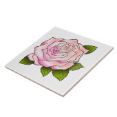  roze roze kraag keramische tegel tegeltje (Zijkant)