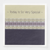 roze roze kreamy beige en grijs servet (Voorkant)