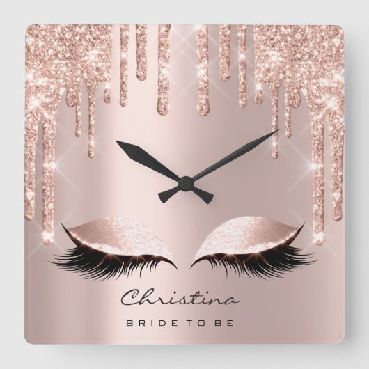 Roze roze kreupelpasteien met ruitdiamant prinses vierkante klok (Voorkant)