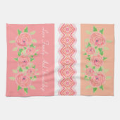 Roze roze kunst theedoek (Horizontaal)