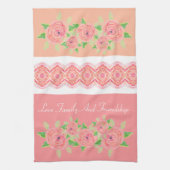 Roze roze kunst theedoek (Verticaal)