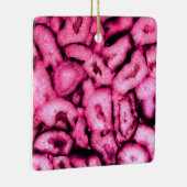 Roze roze kwartsgewijs geodes abstract patroon keramisch ornament (Rechts)