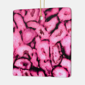 Roze roze kwartsgewijs geodes abstract patroon keramisch ornament (Links)