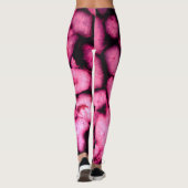 Roze roze kwartsgewijs geodes abstract patroon leggings (Achterkant)