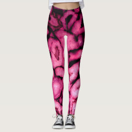 Roze roze kwartsgewijs geodes abstract patroon leggings
