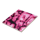 Roze roze kwartsgewijs geodes abstract patroon tegeltje (Zijkant)