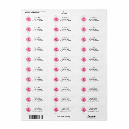 Roze roze label voor retouradres (Full Sheet)