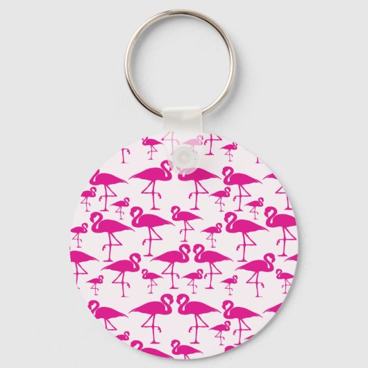 Roze roze lamingos sleutelhanger (Voorkant)