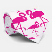 Roze roze lamingos stropdas (Opgerold)