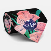  roze, roze, langwerpige verfzwarte vormgeving stropdas (Opgerold)