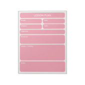 Roze Roze Lesplanner Blok Notitieblok (Linkerzijde)