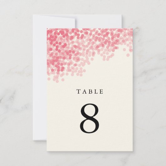 Roze Roze Licht Shower Tafel Nummerkaarten Kaart (Voorkant)