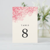 Roze Roze Licht Shower Tafel Nummerkaarten Kaart (Staand voorkant)