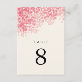 Roze Roze Licht Shower Tafel Nummerkaarten Kaart