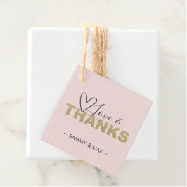 Roze Roze Liefde en Dank Favor Tags Bedankjes Labels