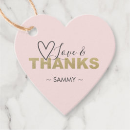 Roze Roze Liefde en Dank Favor Tags Bedankjes Labels