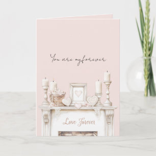 Roze Roze Liefde Voor Altijd Haard Kamers Kaarsen Kaart