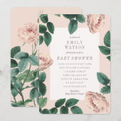 Roze roze Lijst Baby shower Uitnodiging (Voorkant / Achterkant)