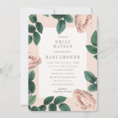 Roze roze Lijst Baby shower Uitnodiging (Voorkant)