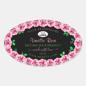 Roze Roze Lijst Elegant Black Product Labels Logo (Voorkant)