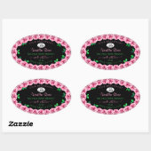 Roze Roze Lijst Elegant Black Product Labels Logo (Vel)