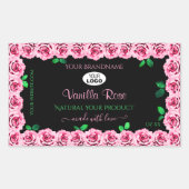 Roze Roze Lijst Elegant Black Product Labels Logo (Voorkant)